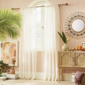 Opalhouse Jungalow Meridian White Sheer Curtains 63x54 (Lot of 2)